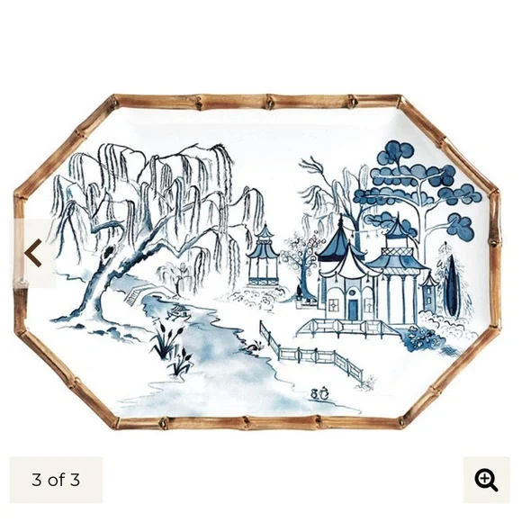 NWT Ballard Design Bamboo Melamine Platter - Picture 2 of 6